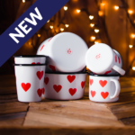 ALL YOU NEED IS LOVE ENAMEL SET BIG HEARTS | LOVE