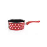 Rondel emaliowany, 16 cm 1.5L, czerwony w białe kropki, Dots on red