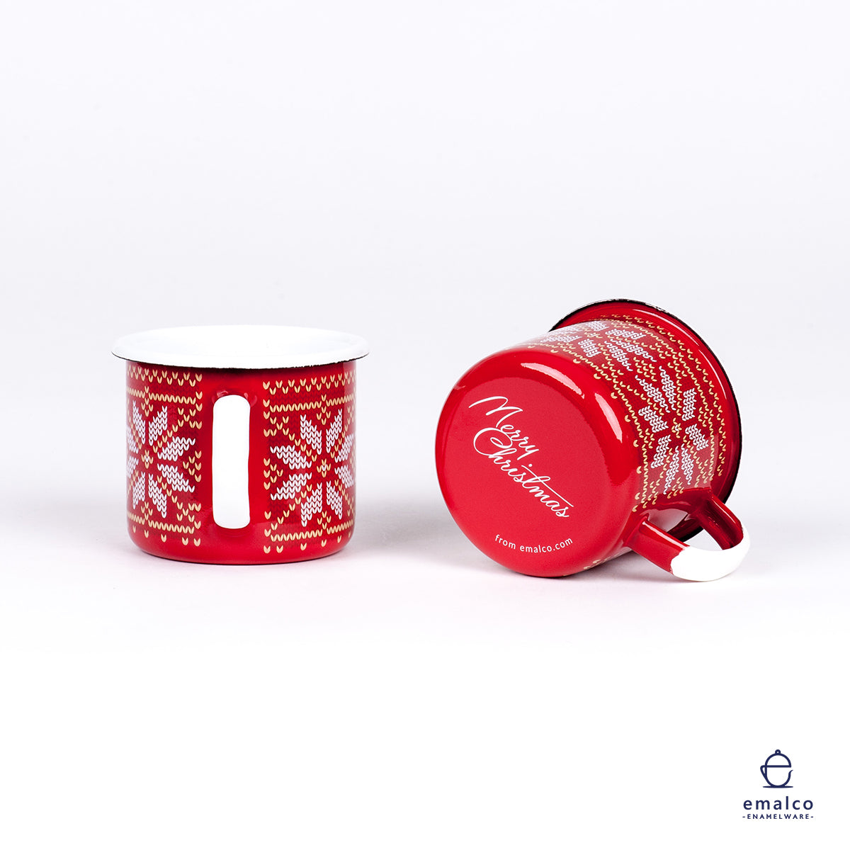 RED CHRISTMAS ENAMEL COFFEE MUG | CHRISTMAS - obrazek 3