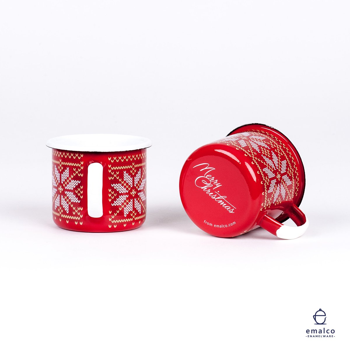 RED CHRISTMAS ENAMEL COFFEE MUG - 2ND CLASS | CHRISTMAS - obrazek 3