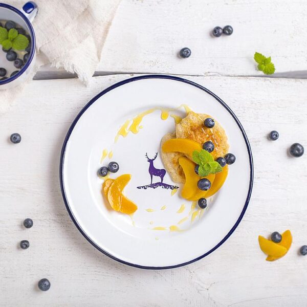 DEER ENAMEL DINNER PLATE | FOREST