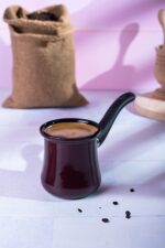 Tygielek emaliowany na 4 kawy, 0,4 l, bordowy, kolekcja Bordeaux - obrazek 2