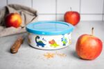 Pojemnik emaliowany z plastikową pokrywką, 14cm 0.75L, biały, Dino - obrazek 2