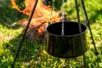 Stelaż uniwersalny do kociołka na ognisko, metalowy, czarny - obrazek 4