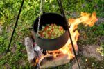 Stelaż uniwersalny do kociołka na ognisko, metalowy, czarny - obrazek 7