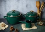 Garnek emaliowany 16 cm 2.2L, ciemnozielony, Dark Green - obrazek 2