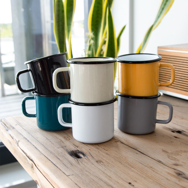 ENAMEL VINTAGE COFFEE MUG 13.2 OZ | PLAIN B.