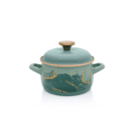 Garnek emaliowany 16 cm 2.2l, miętowy, Marble