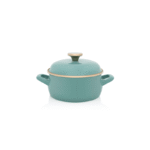 Niski garnek emaliowany z pokrywką 18 cm 2,4 l, miętowy, kolekcja Mint