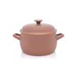 Garnek emaliowany z emaliowaną pokrywką 22 cm, 5,4 l, beżowy, kolekcja Mokka
