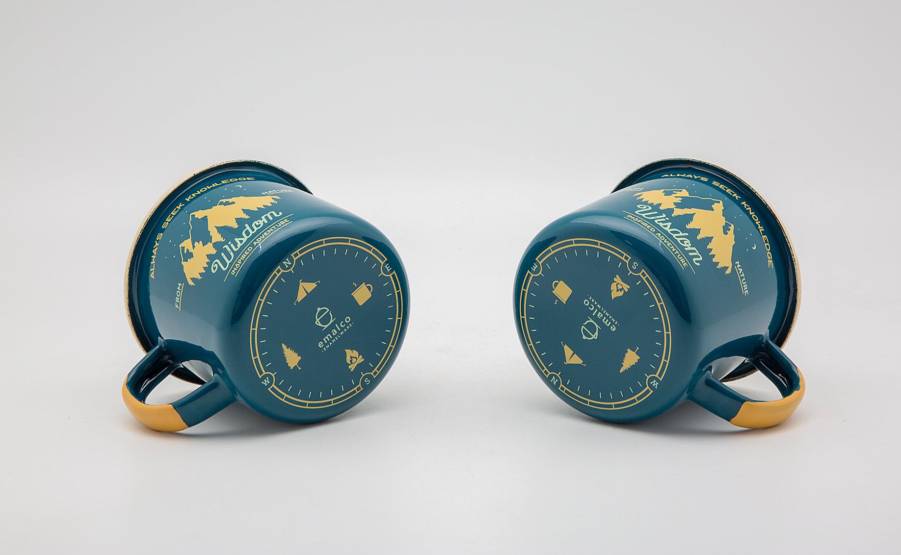 TEAL ENAMEL COFFEE MUG | WISDOM - obrazek 4