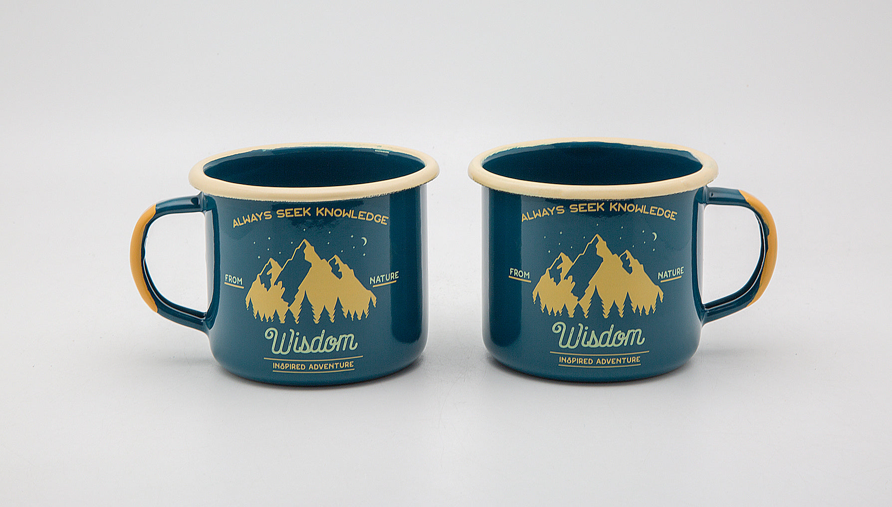 TEAL ENAMEL COFFEE MUG | WISDOM - obrazek 5