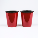 CORAL RED ENAMEL TUMBLER | PLAIN B. - obrazek 4