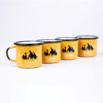 4 APRICOT ENAMEL COFFEE MUGS | WISDOM - obrazek 2