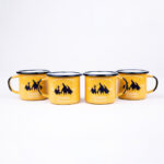 4 APRICOT ENAMEL COFFEE MUGS | WISDOM - obrazek 3