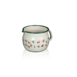 Klasyczny wypukły dzbanek z dzióbkiem 14 cm, 2 l, jasnokremowy, kolekcja Flowers