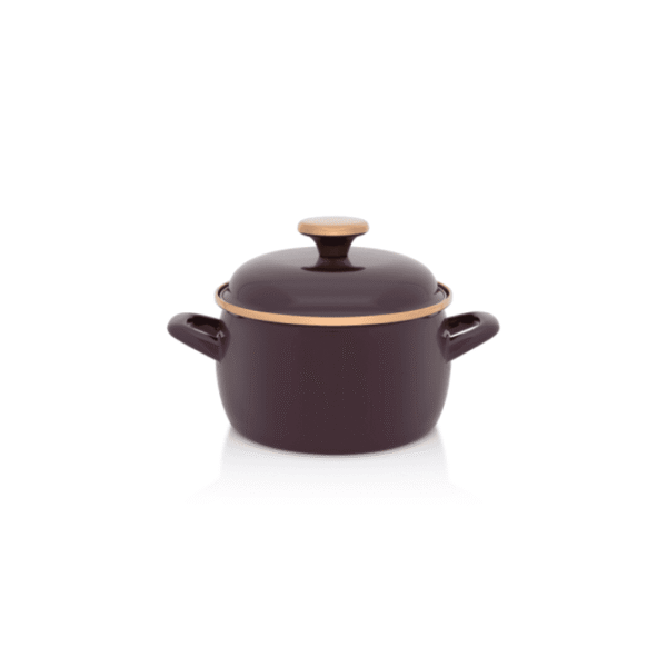 Garnek emaliowany z emaliowaną pokrywką, 16 cm 2.2L, bordowy, Bordeaux