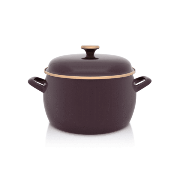 Garnek emaliowany z emaliowaną pokrywką, 24 cm 7.5L, bordowy, Bordeaux