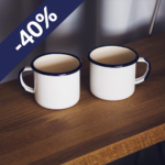 ENAMEL COFFEE MUG WITH CREAM INTERIOR | PLAIN - obrazek 4