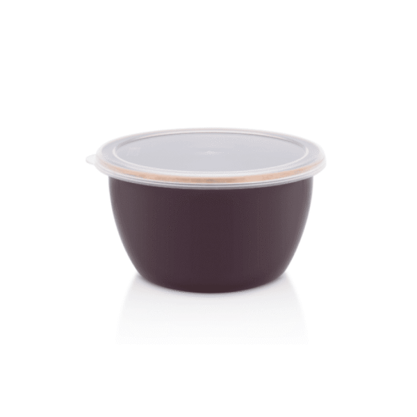 Pojemnik emaliowany z plastikową pokrywką 16 cm 1.7 L, bordowy, Bordeaux