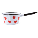 Rondel emaliowany 14 cm, 0,9 l, biały, kolekcja Love