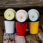 6 ENAMEL TUMBLERS SET | PLAIN B.