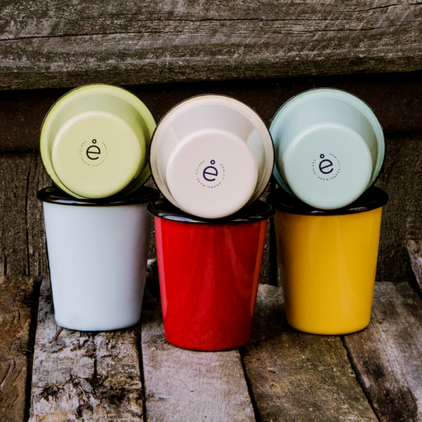 6 ENAMEL TUMBLERS SET | PLAIN B.