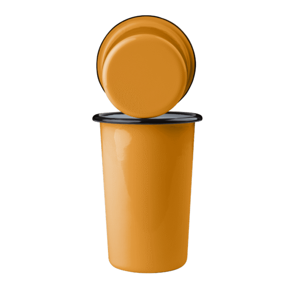 Wysoki tumbler, kubek stożkowy emaliowany 500 ml, morelowy