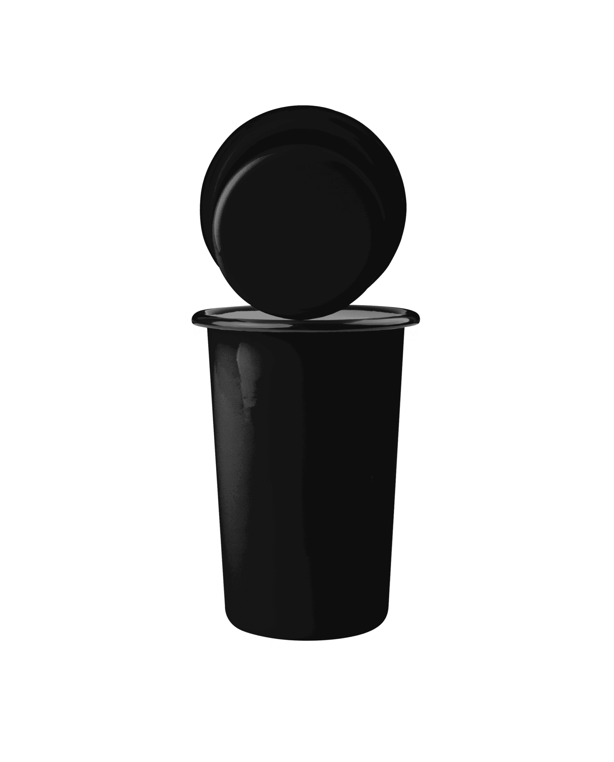 tumbler_czarny.png Wysoki tumbler, kubek stożkowy emaliowany 500 ml, czarny - obrazek 1