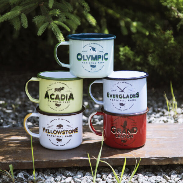 5 ENAMEL CAMPING MUGS SET | U.S. NATIONAL PARKS
