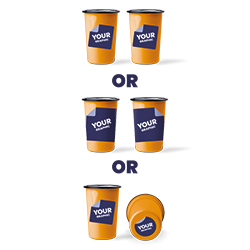 Grafika po obu stronach lub dookoła lub po jednej stronie i na spodzie