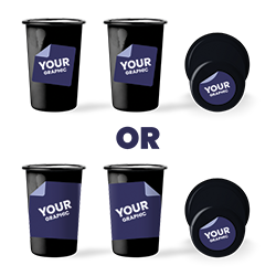 Grafika po obu stronach i na spodzie lub dookoła i na spodzie