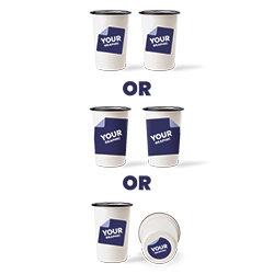 Grafika po obu stronach lub dookoła lub po jednej stronie i na spodzie