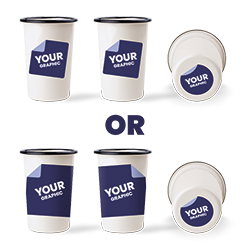 Grafika po obu stronach i na spodzie lub dookoła i na spodzie