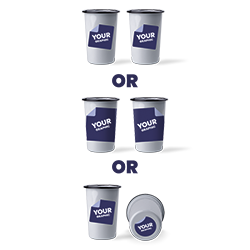 Grafika po obu stronach lub dookoła lub po jednej stronie i na spodzie