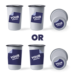 Grafika po obu stronach i na spodzie lub dookoła i na spodzie