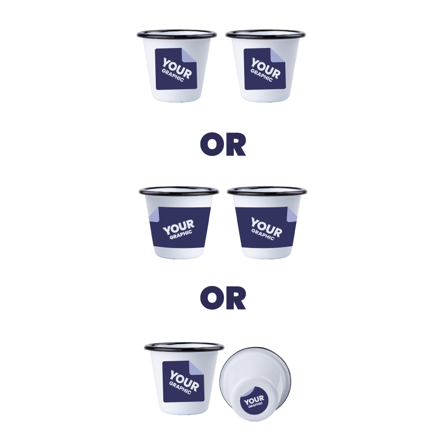 Grafika po obu stronach lub dookoła lub po jednej stronie i na spodzie