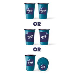 Grafika po obu stronach lub dookoła lub po jednej stronie i na spodzie