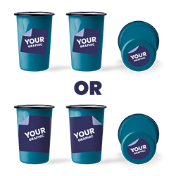 Grafika po obu stronach i na spodzie lub dookoła i na spodzie