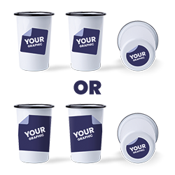 Grafika po obu stronach i na spodzie lub dookoła i na spodzie